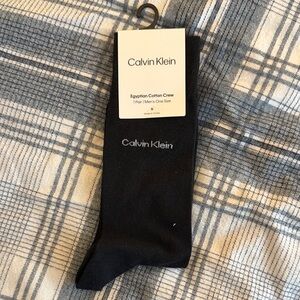 NWT Calvin Klein Men's Black Cotton Crew Socks